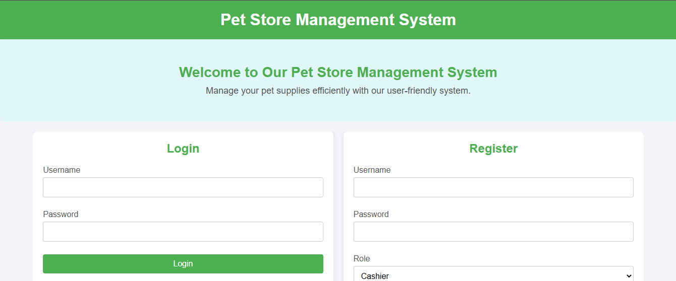 Pet Store Management System